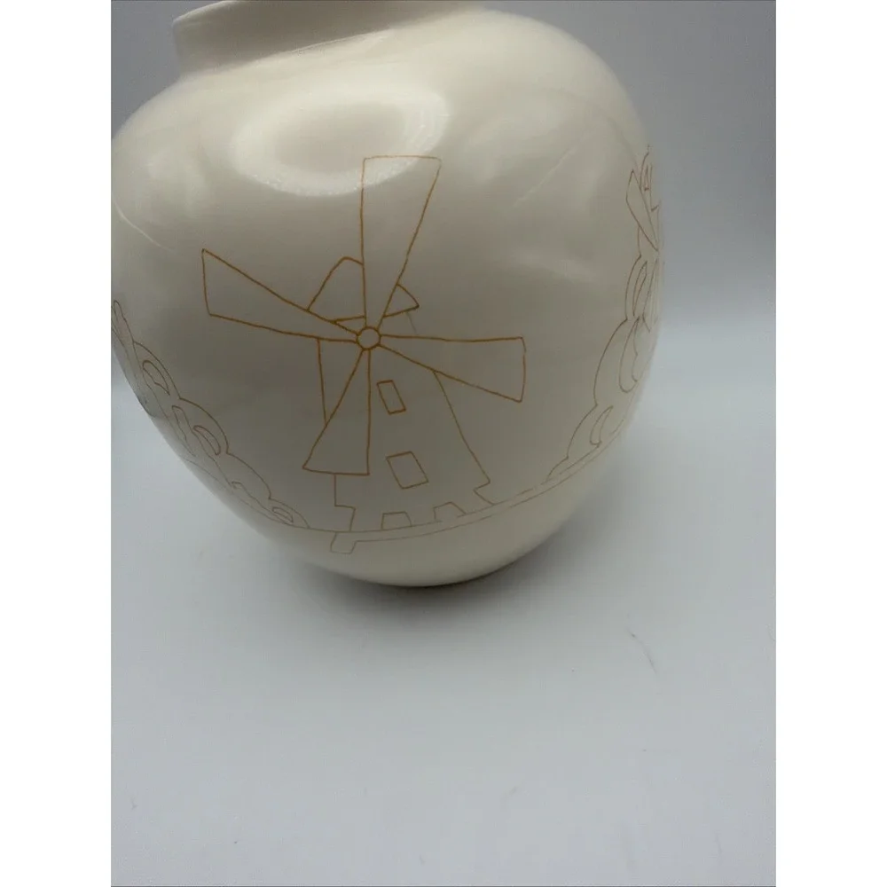 Wedgwood Clarice Cliff Bizarre Windmill Vase Rubin Collection England 8.5